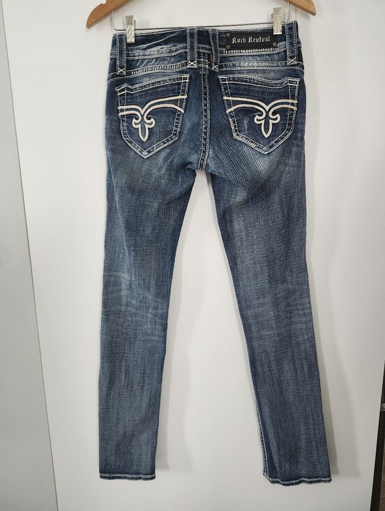 Rock Revival Denim - ROCK REVIVAL Women's Size‎ 28 Low Rise Jeans Straight Fit Rocker Chic Y2K Glam